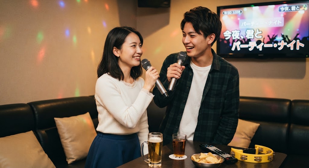 お客様と一緒に宴会を盛り上げているところ